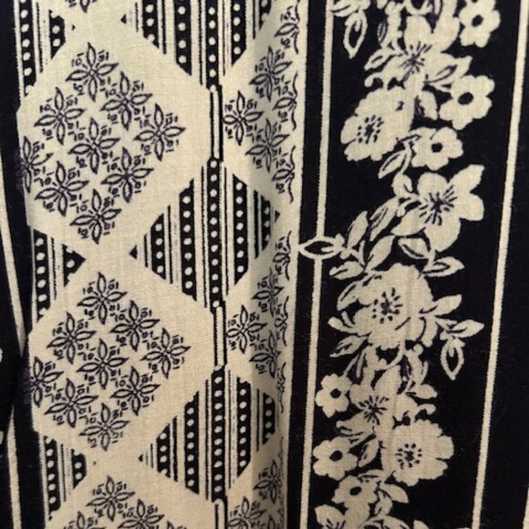 Umgee Black Beige Floral Kimono – Lightweight Boho Open Front Cardigan Size M - Picture 3 of 3